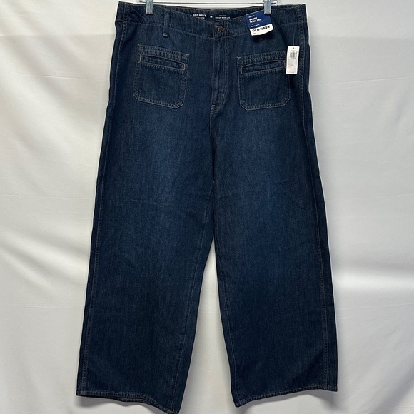 NWT Old Navy High Waisted Baggy Wide Leg Trouser Jeans 16 - Picture 2 of 5